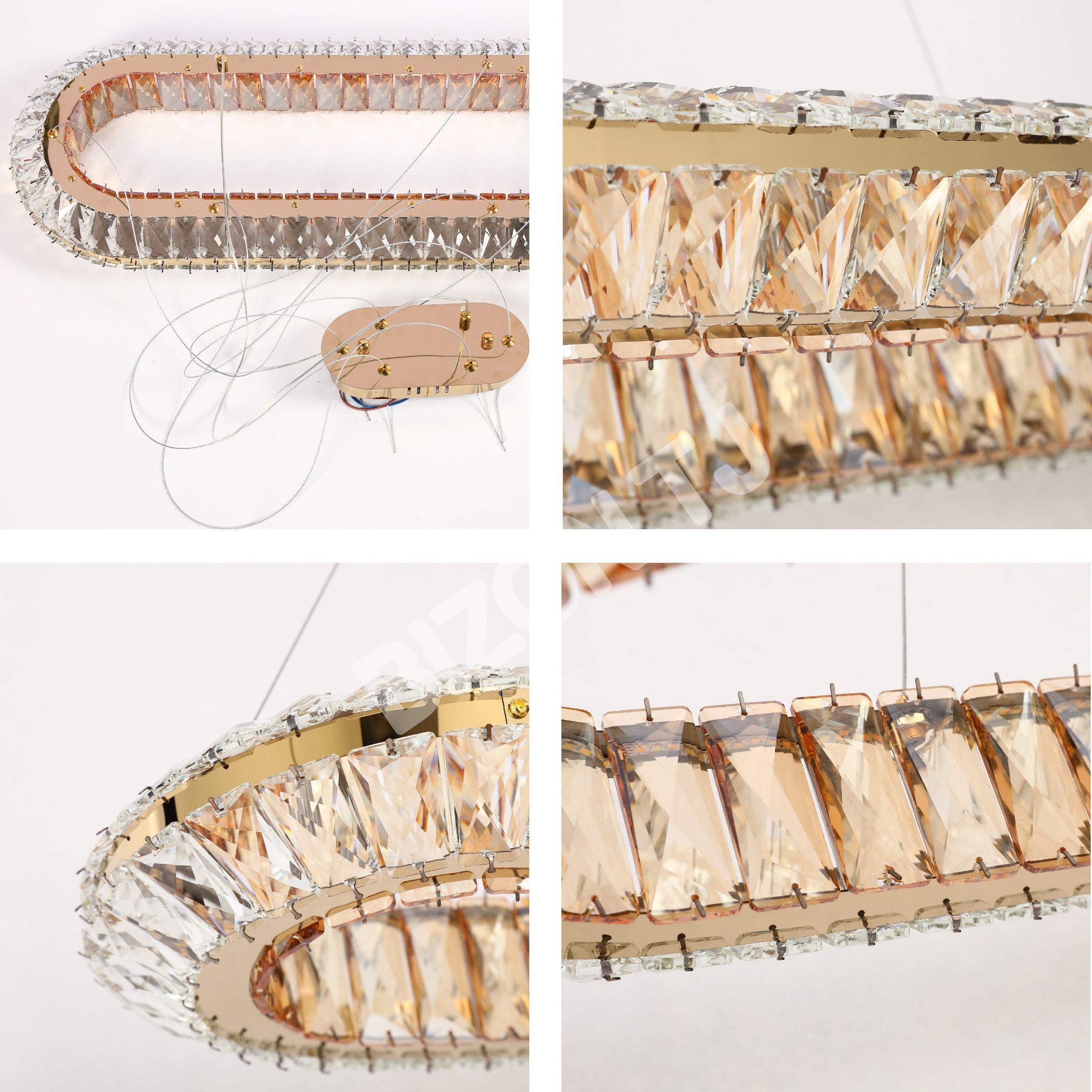 Люстра Crystal золотой CB242 600xW400мм 3 Colour (с, 159-18340 13