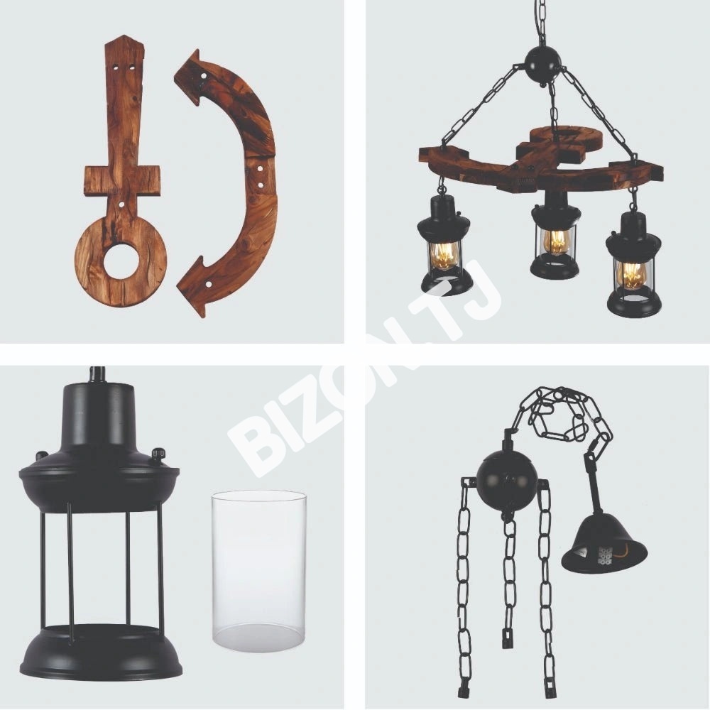 Люстра Old дерево Guitar 6 Lamps island потолочный Chandelier светильник с E27, 158-17872 22