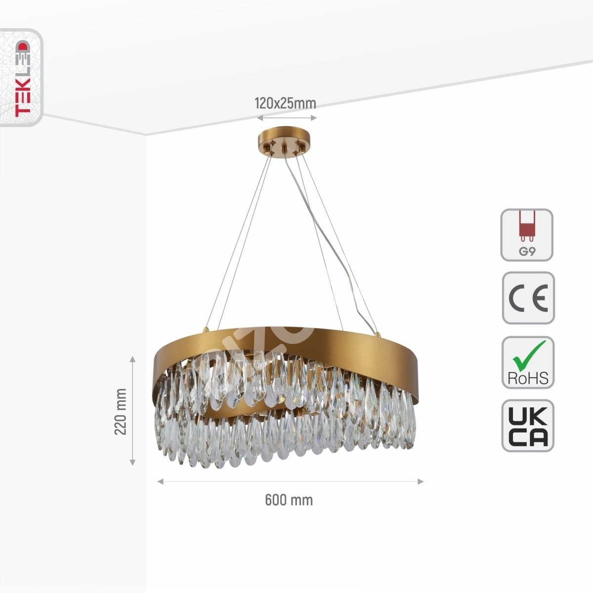 Светильник Faceted Long Pear Crystal золотой металл Island Chandelier потолочный светильник L1100 с 12xG9, 156-19574 5