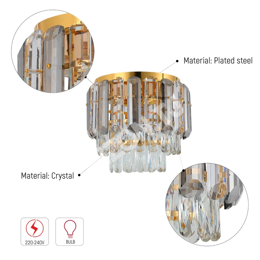 Люстра Crystal 3xE14 золотой 300ммx270мм, 159-18104 7