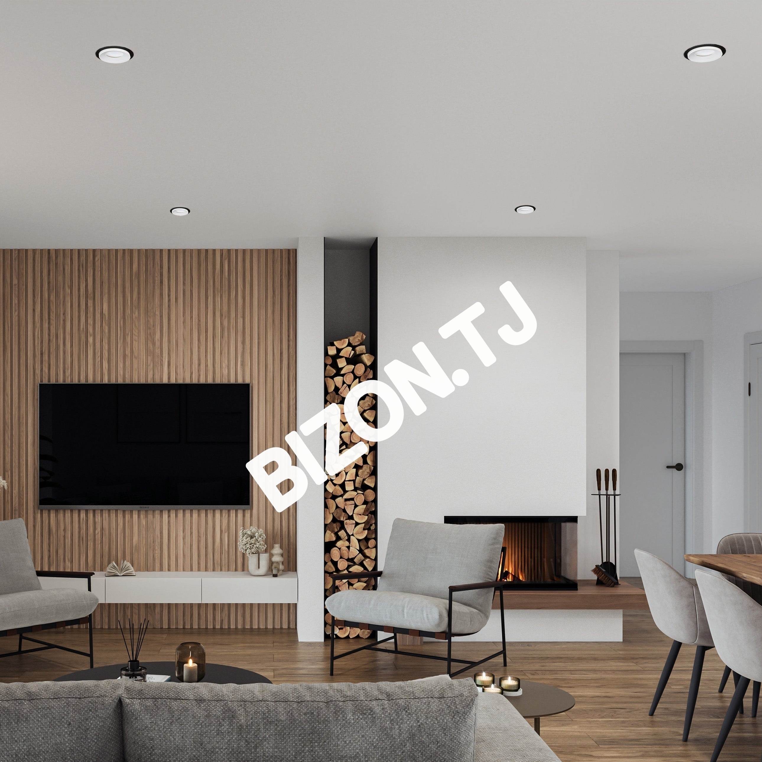Светильник Grille Rectangle Recessed Tilt даунлайт GU5.3 белый and черный 2 way, 143-03514 13