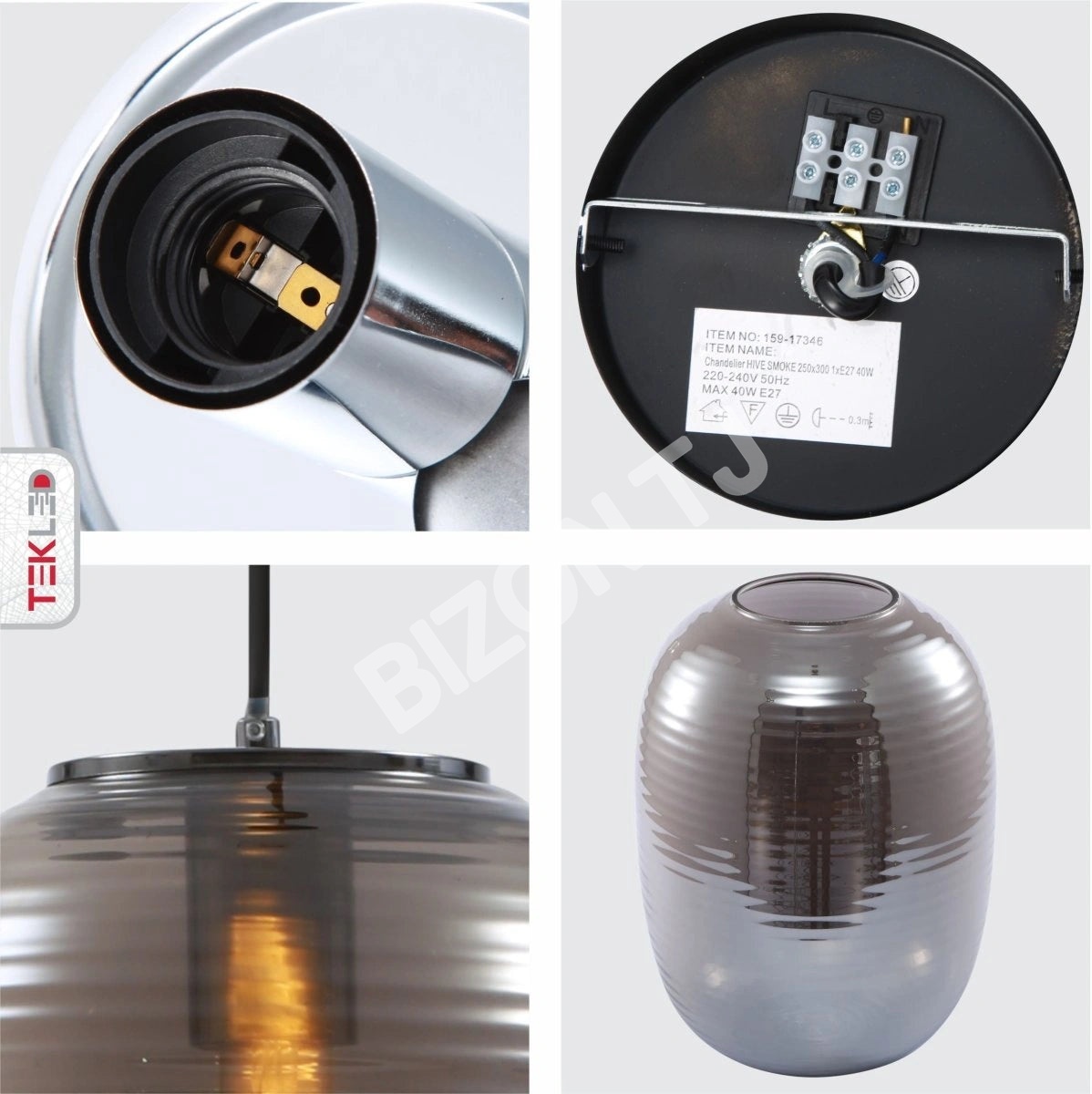 Люстра HIVE AMBER 40 Вт 1xE27 250×300, 159-17344 5