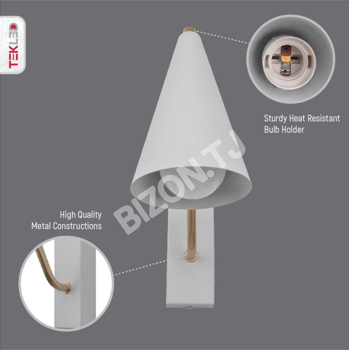 Выключатель Бра Matte черный металл Cone настенный светильник E27 Fitting с Pull Down Switch, 151-19649 14