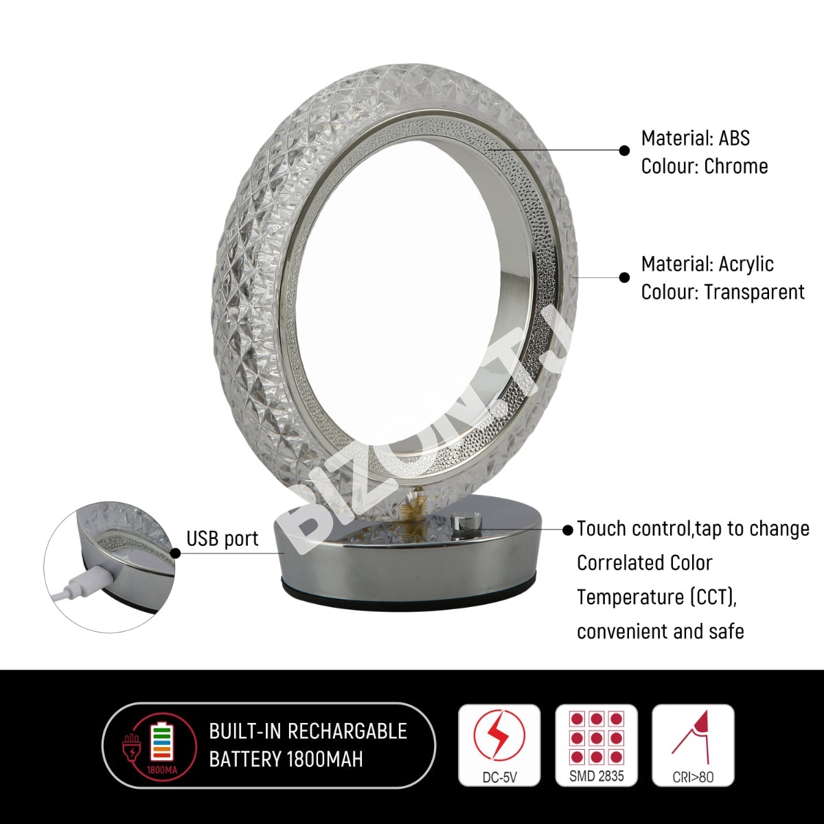 Светильник настольный LED Acrylic D160H185 золотой(T, 130-03728 15