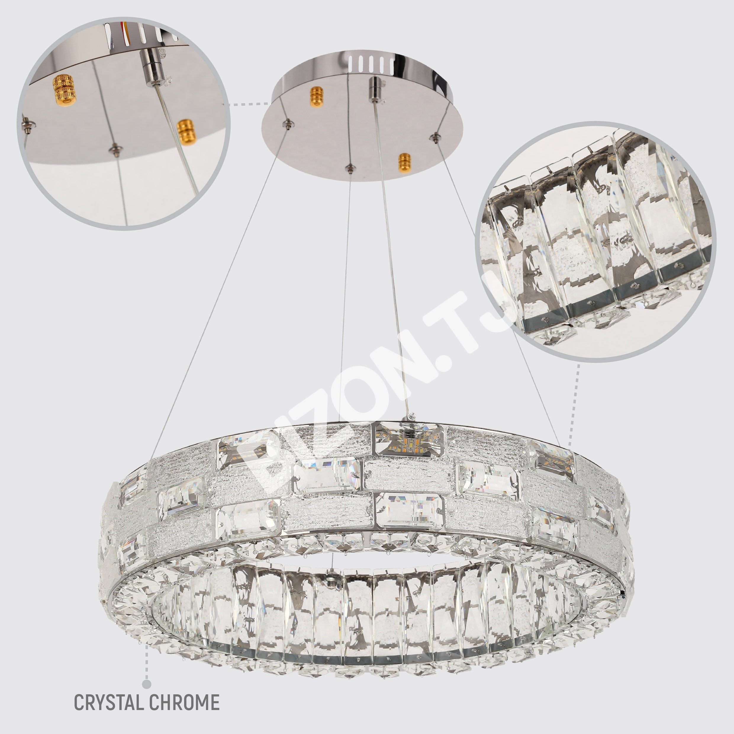 Люстра Crystal хром CB701 D500мм 3 Colour (с ди, 159-18334 5