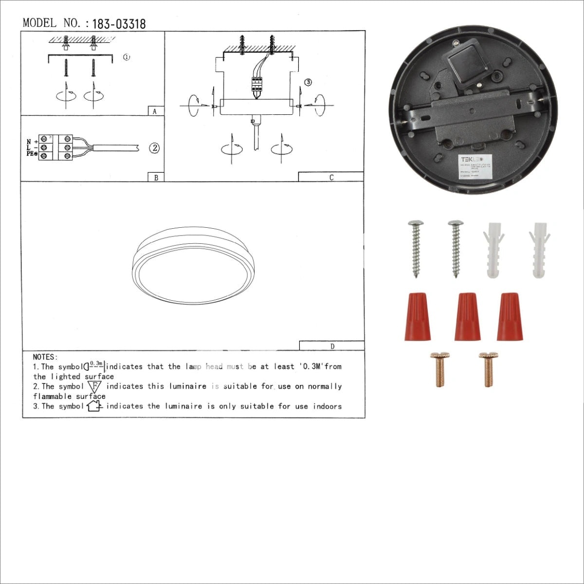 Светильник LED PL-470 18 Вт песочный черный 3000 К IP54, 183-03320 12