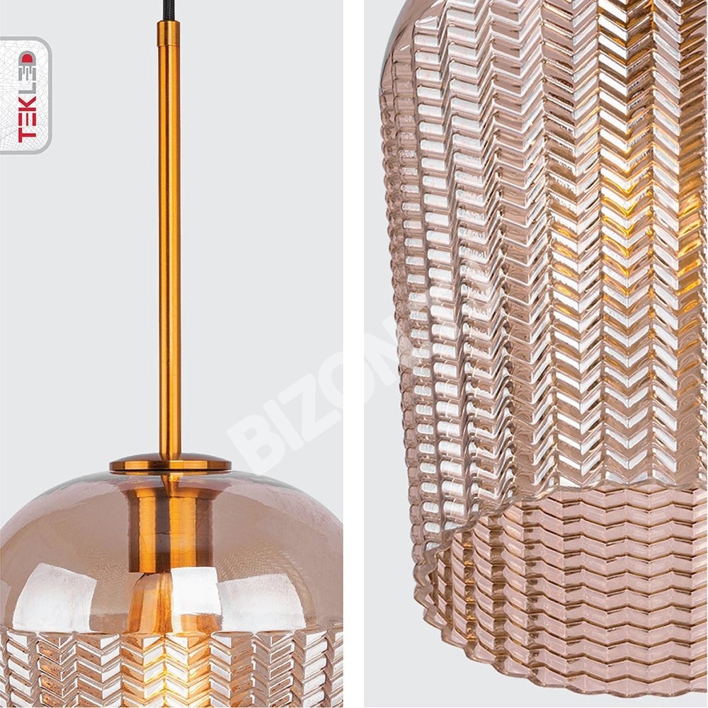 Светильник Amber Patterned стекло Schoolhouse подвесной потолочный светильник с E27, 156-19494 4