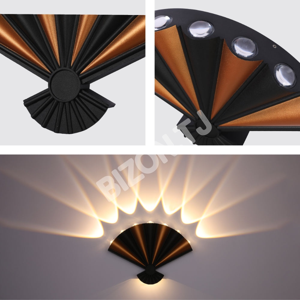 Современный Folding Fan 8 way LED настенный светильник черный 3000, 182-03443