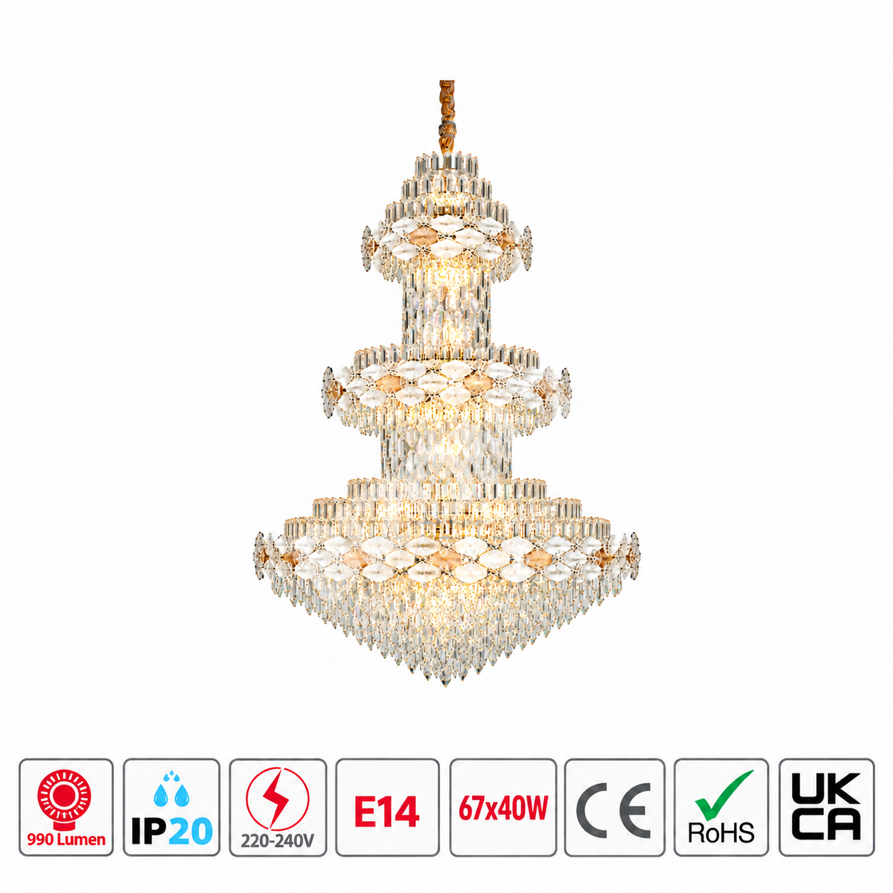 Люстра M2063 67xE14 золотой 1200мм*H1850мм, 159-18498 7