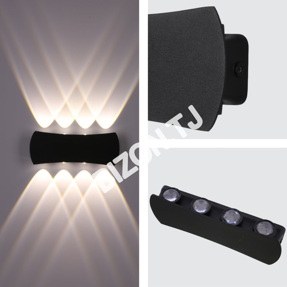 Черный 4 way Up Down уличный современный LED настенный светильник, 182-03439 21