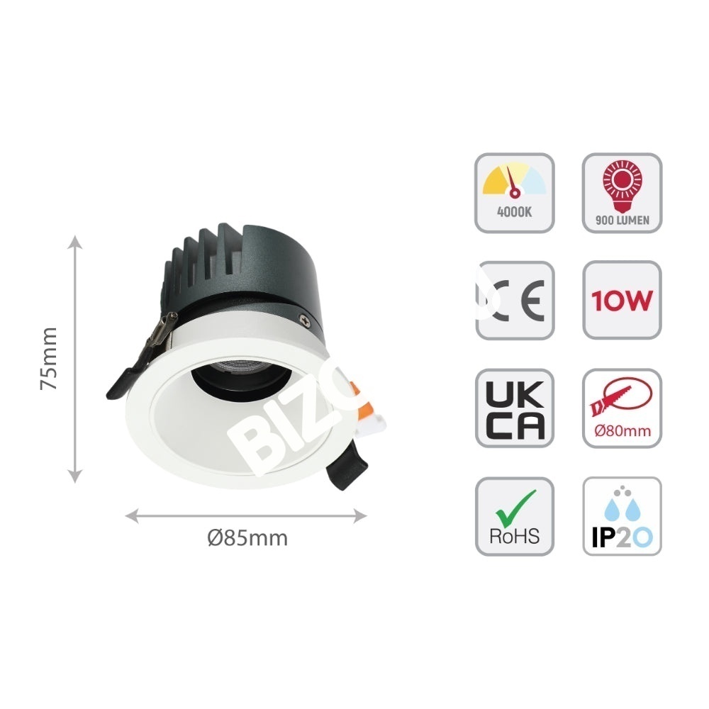 Светильник LED Spotlight даунлайт 10 Вт 3000 К IP20 белый, 143-04050 31