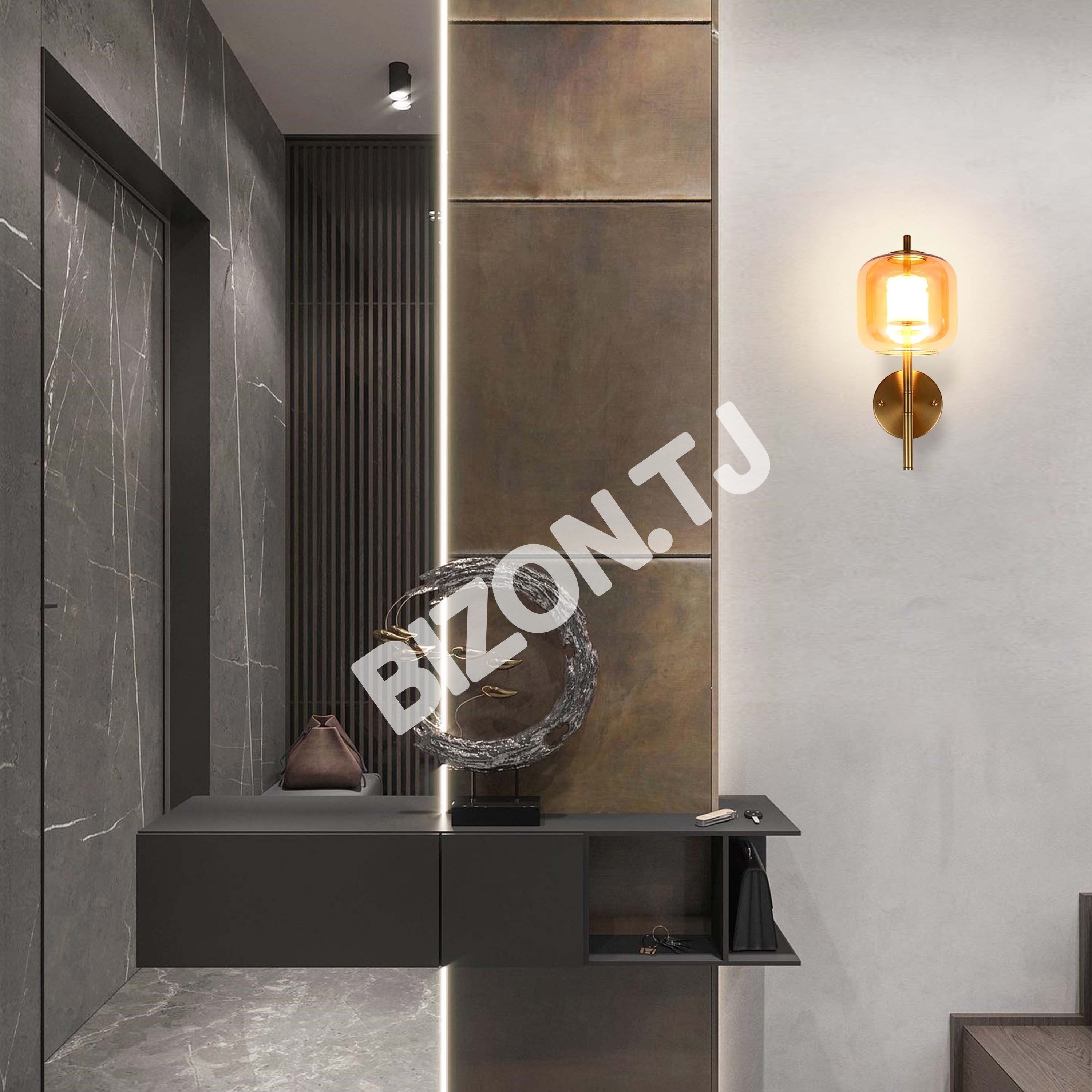 Бронзовый LED настенный светильник 6605-A Amber стекло 5 Вт 3CCT, 151-20108 3