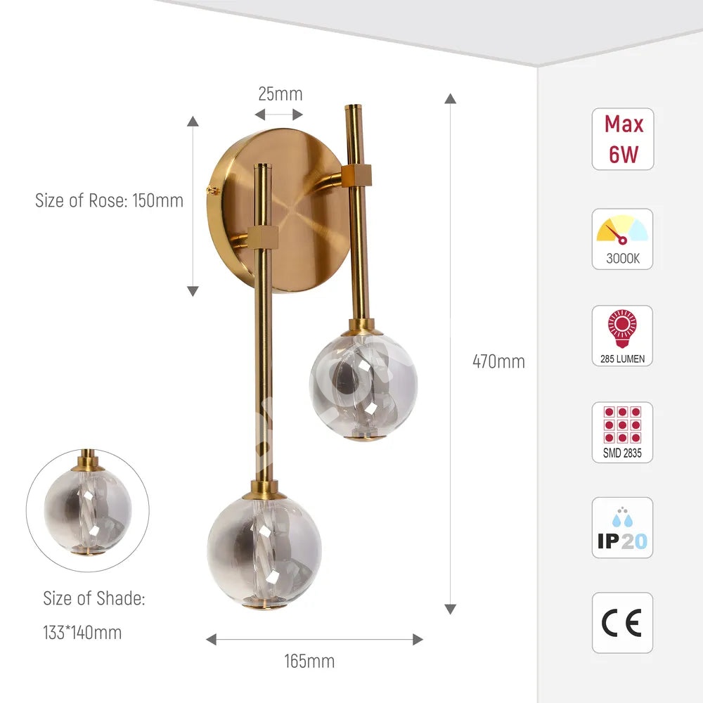 Бра LED Бра 39308-2B Clear 3000 К, 151-20052 5