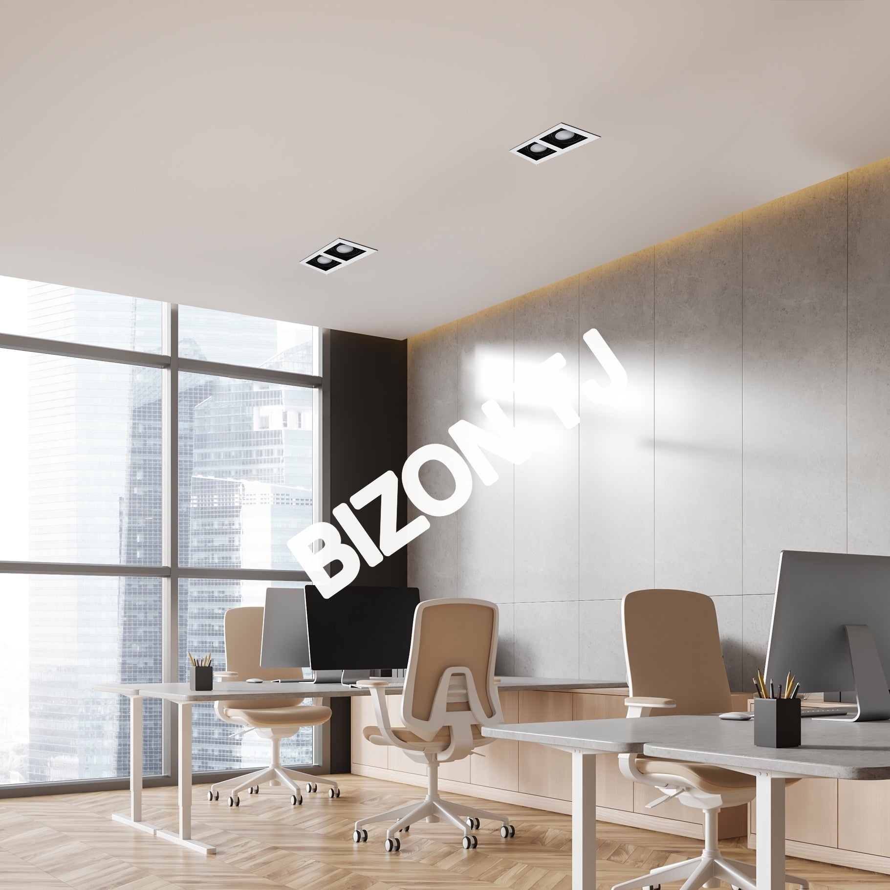 Светильник Grille Rectangle Recessed Tilt даунлайт GU5.3 белый and черный 2 way, 143-03514 2