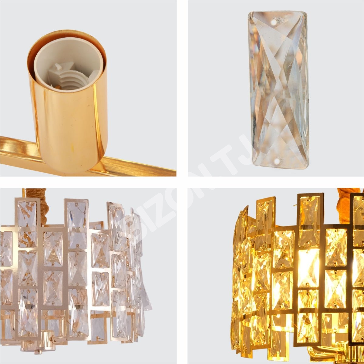 Светильник Coffin Stone золотой металл Castle Crystal Island Chandelier потолочный светильник с 8xE14 Fitting, 158-19425 6