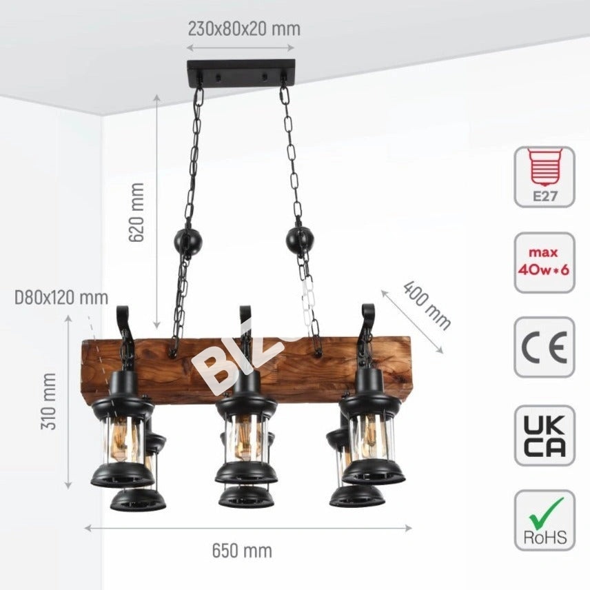 Люстра Old дерево Guitar 6 Lamps island потолочный Chandelier светильник с E27, 158-17872 14