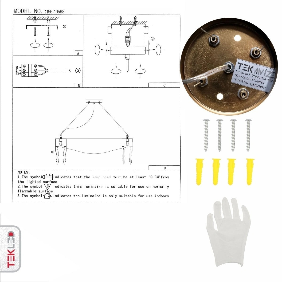 Люстра Chandelier BLK D800H220 12xG9 STAINLESS, 156-19570 18