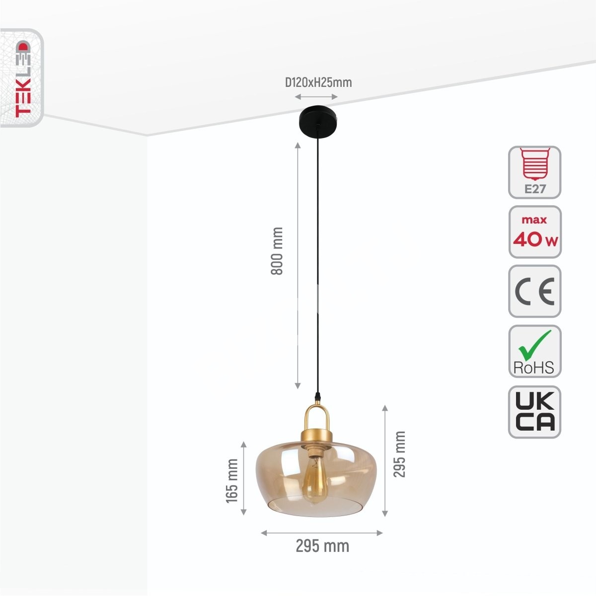 Люстра MIELE GRANDE 40 Вт 1xE27 D300xH12001, 159-17496 2