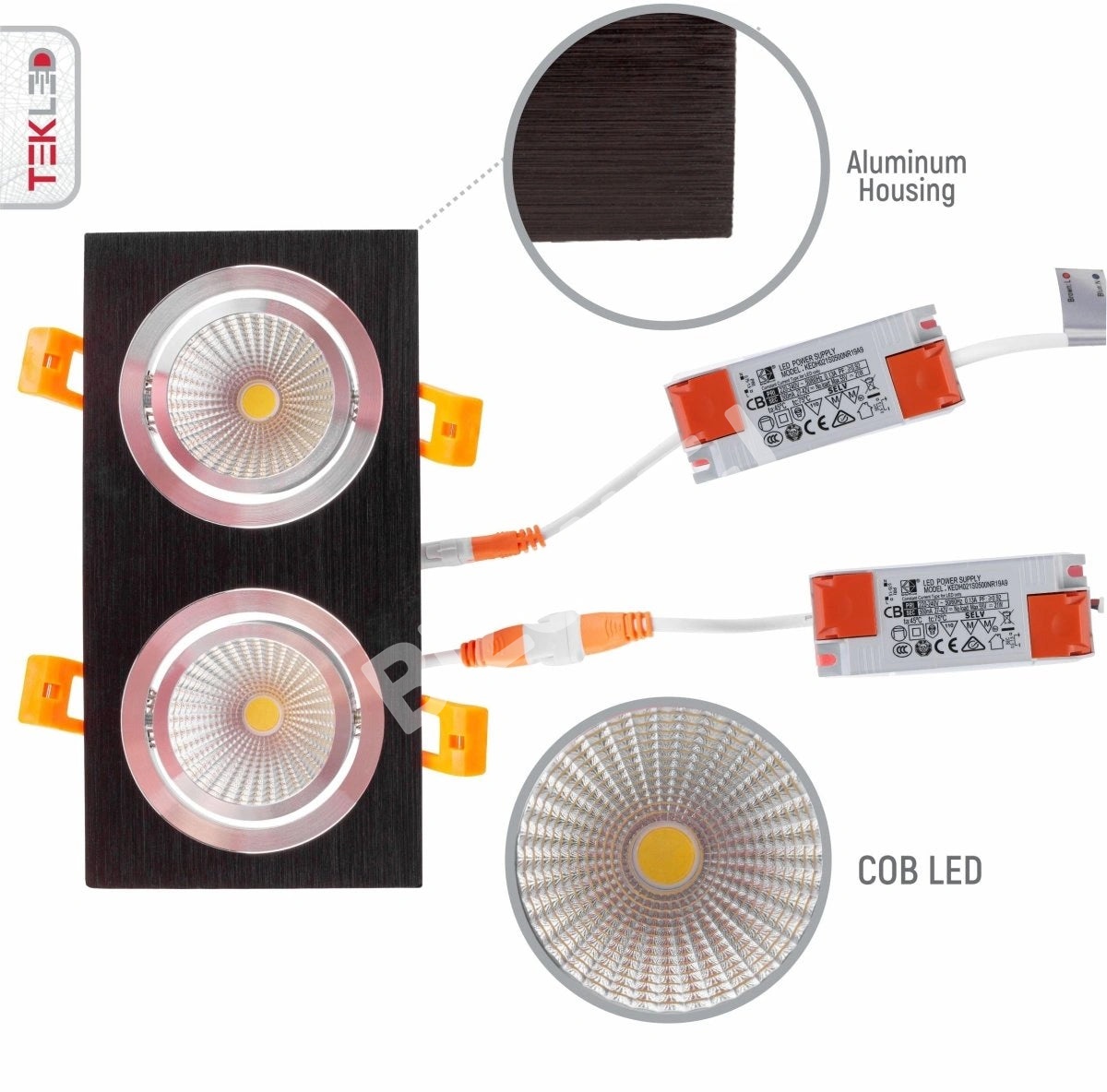 Светильник LED OC003B 2×5 Вт 3000 К черный UK IP20 3, 165-0332791 14