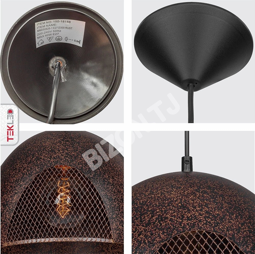 Подвесной MD50826-1-S E27 D220 RUST, 150-18186 5