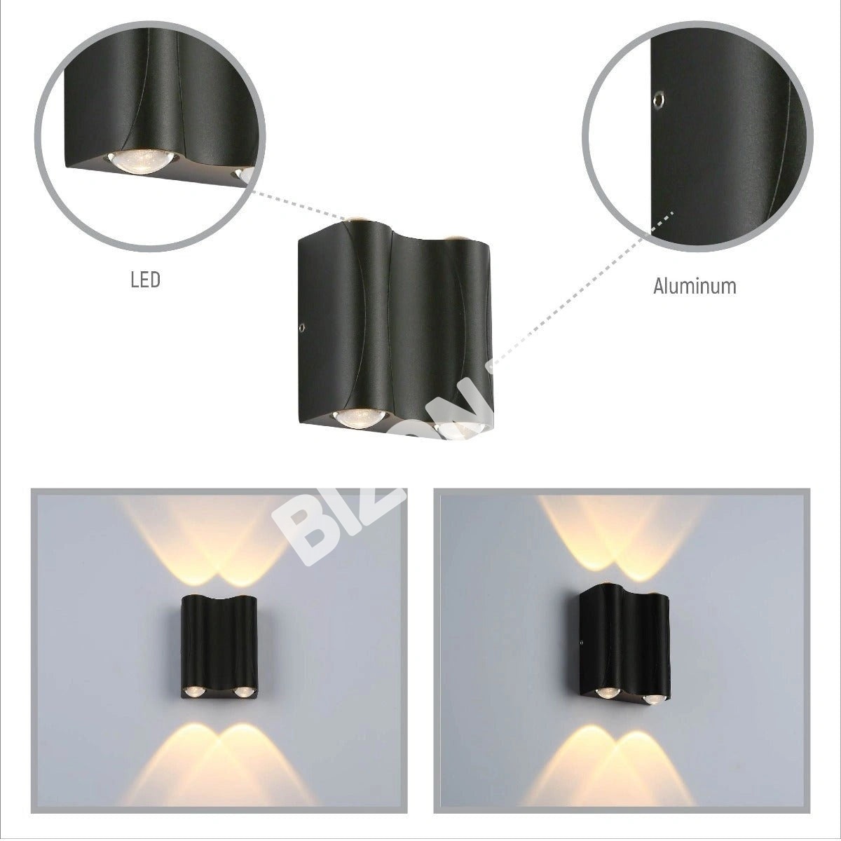 Светильник LED PL-543-2 4×1 Вт песочный черный 3000 К IP54, 183-03326 11