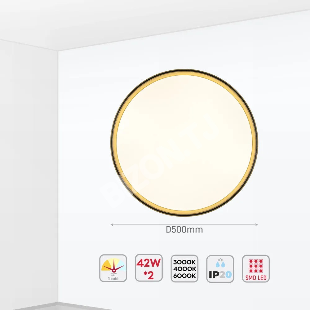 Светильник LED потолочный Светильник LUCE-500 40Wx2 фиолетовый золотой D50, 165-16013 5