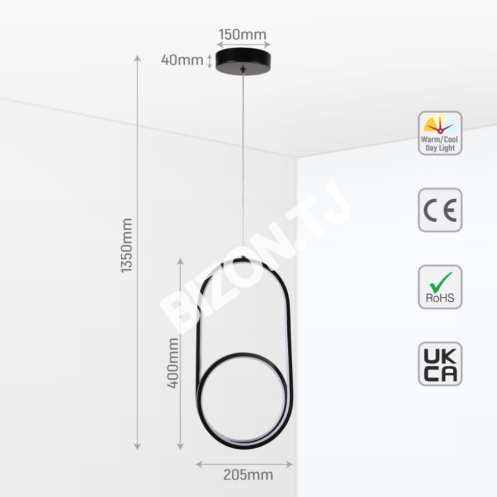 LED TIBIA 29-01 13 Вт Ring черный D200 CCT Changeble, 159-18133 8