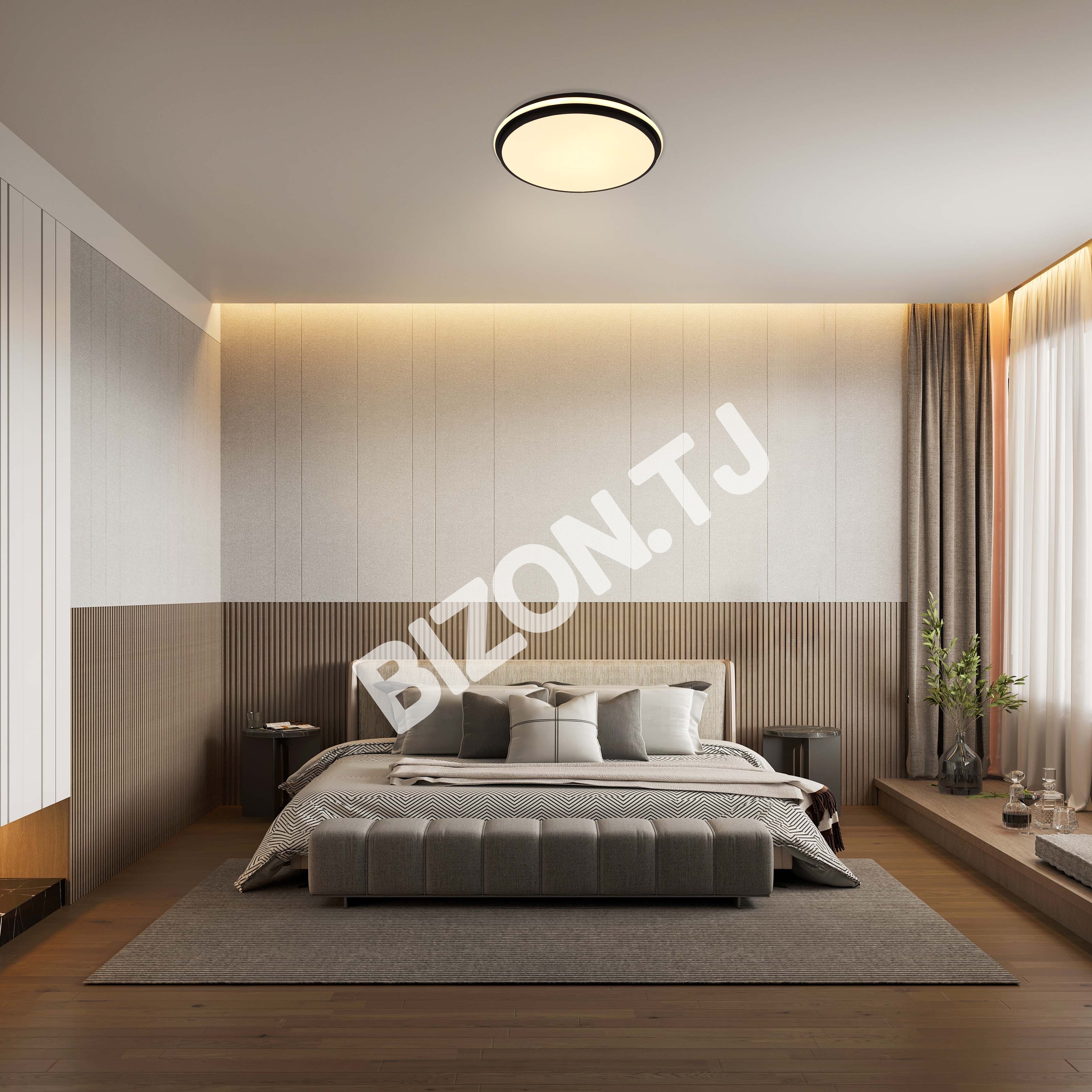 LED круглый 36 Вт черный белый D500 3CCT, 154-17342 3