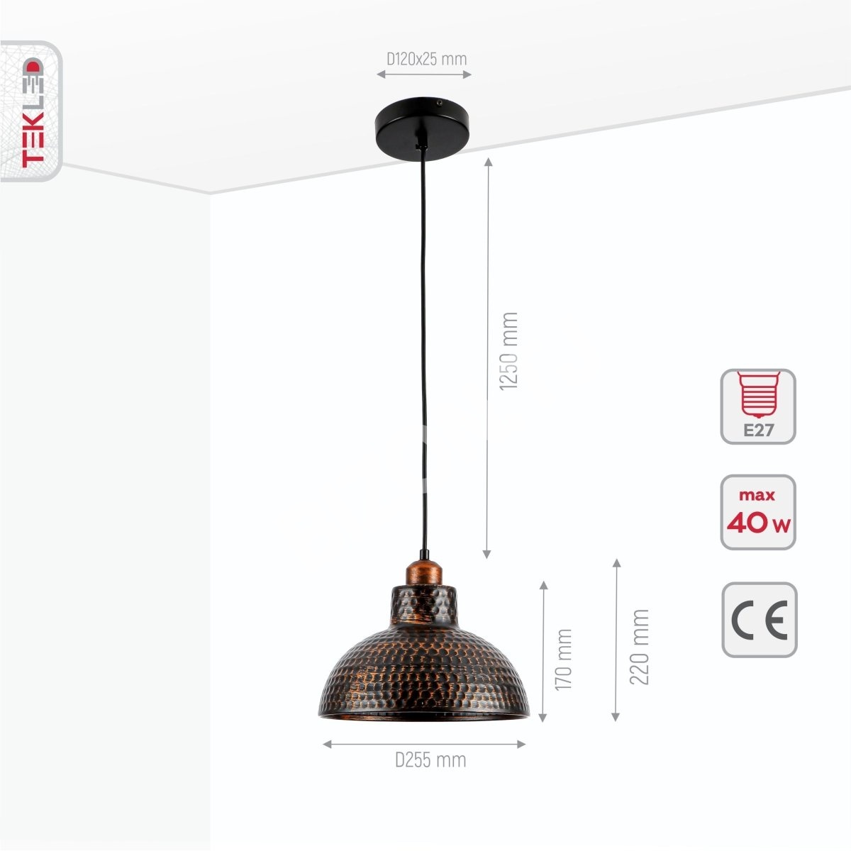 PodvesnMGR100-1 1xE27 BLCK 260 мм 1, 150-18396 2