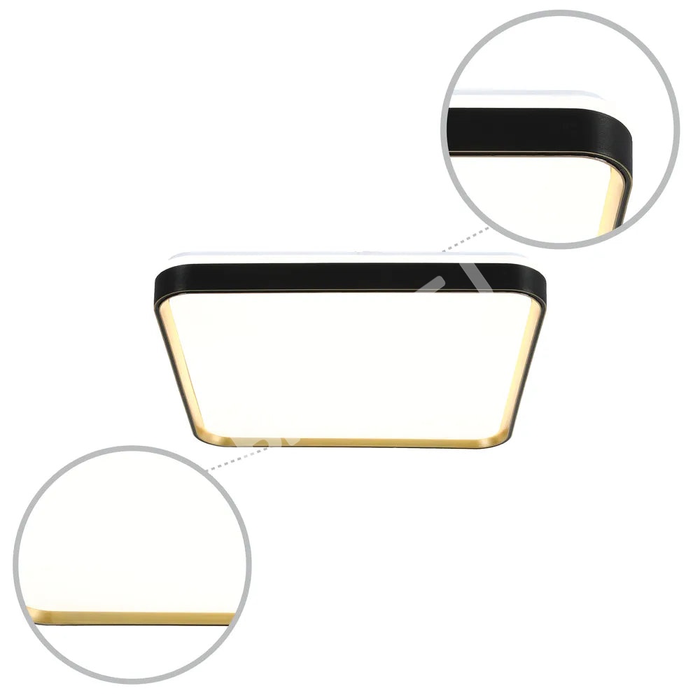 Светильник LED потолоч квадрат Светильник BGS500 36Wx2 черный золотой, 165-16008 6