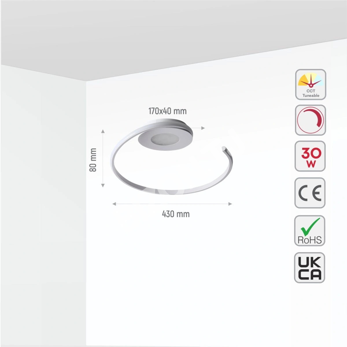 Люстра Chandelier LED LESLA 30 Вт WH 1800 лм 415×4, 154-17266 3
