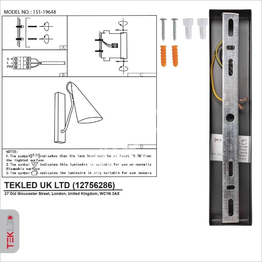 Выключатель Бра Matte черный металл Cone настенный светильник E27 Fitting с Pull Down Switch, 151-19649 20