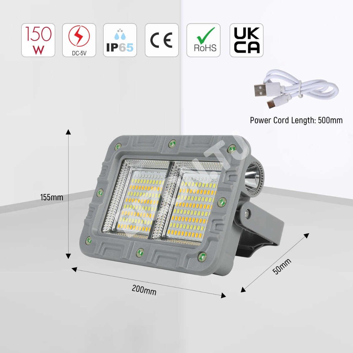 Прожектор LED 150 Вт Rechargeable Flood светильник 3000 К, 224-03350 4