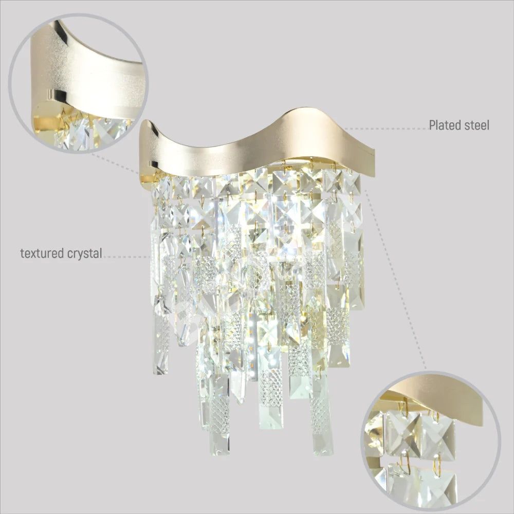 Бра Crystal 3xE14 золотой 250 мм*H330 мм, 151-19956 7