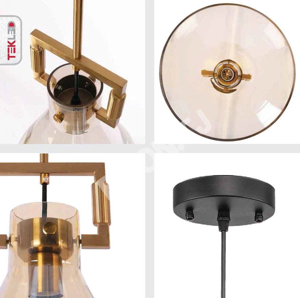 Люстра Chandelier 8658-1A AM E27 AMBER стекло (T, 156-19470 7