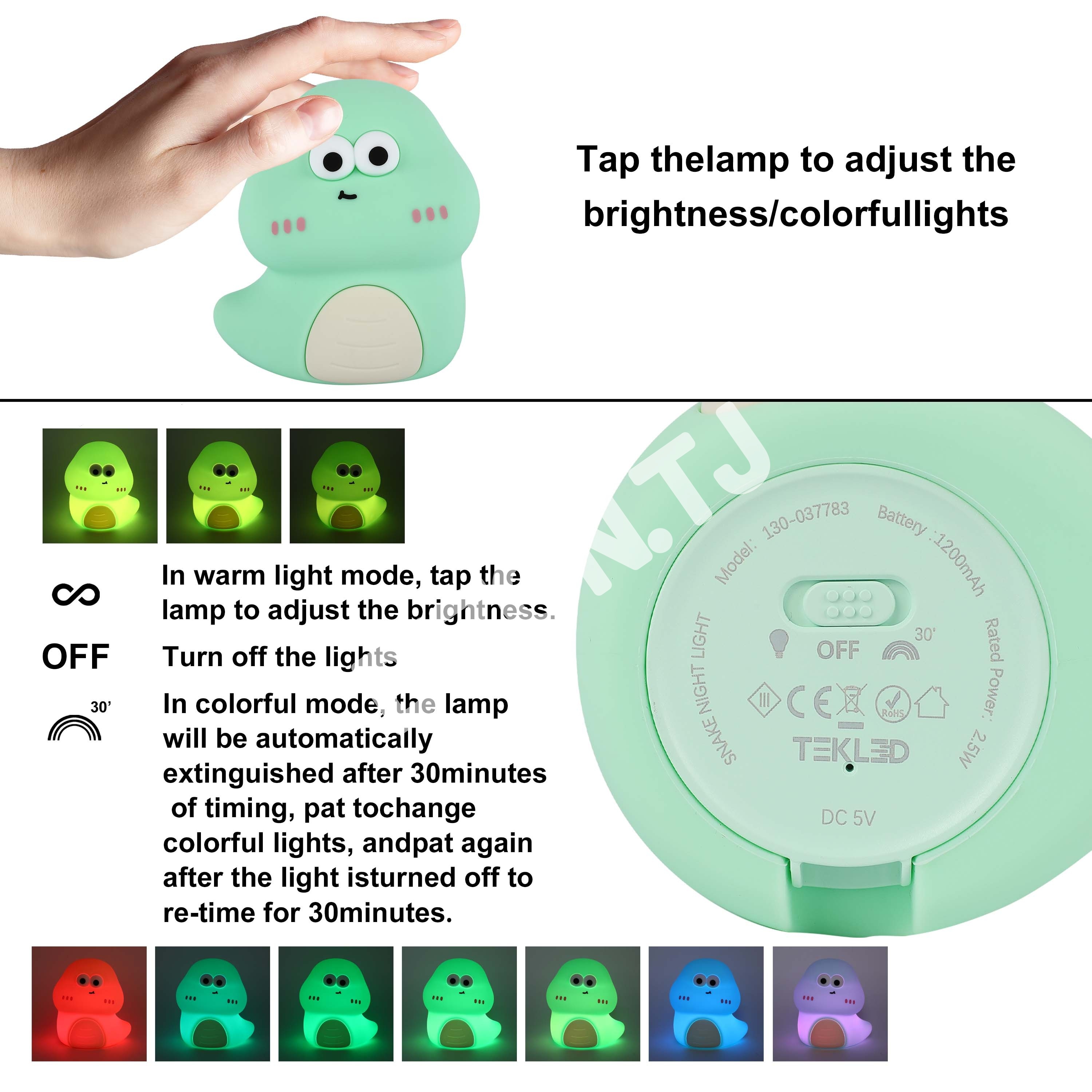Snake night светильник 2.5 Вт 3000 К+RGB, 130-037783 7
