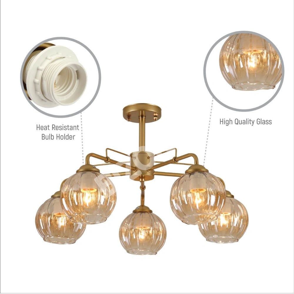 Люстра 52040 3xE27 CHAMPAGNE+золотой, 159-17652 6