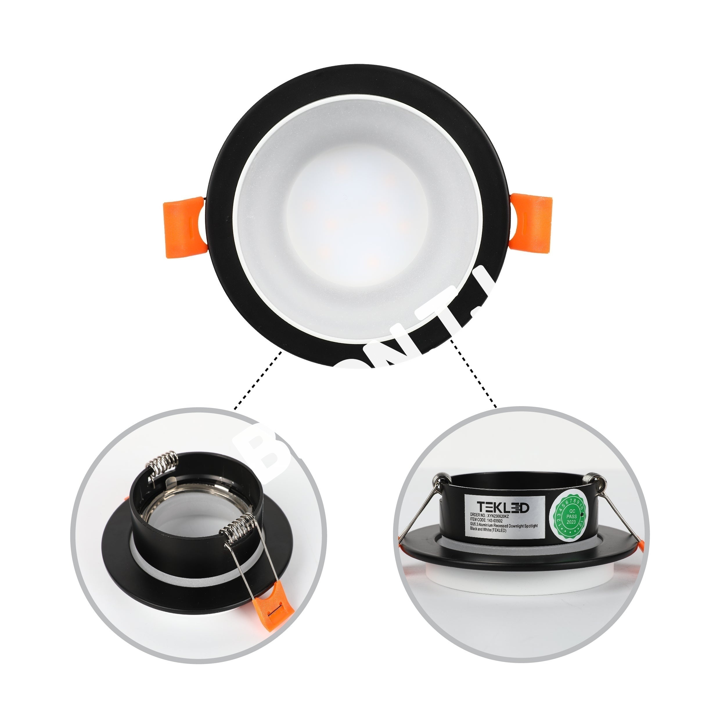 Светильник Grille Rectangle Recessed Tilt даунлайт GU5.3 белый and черный 2 way, 143-03514 15
