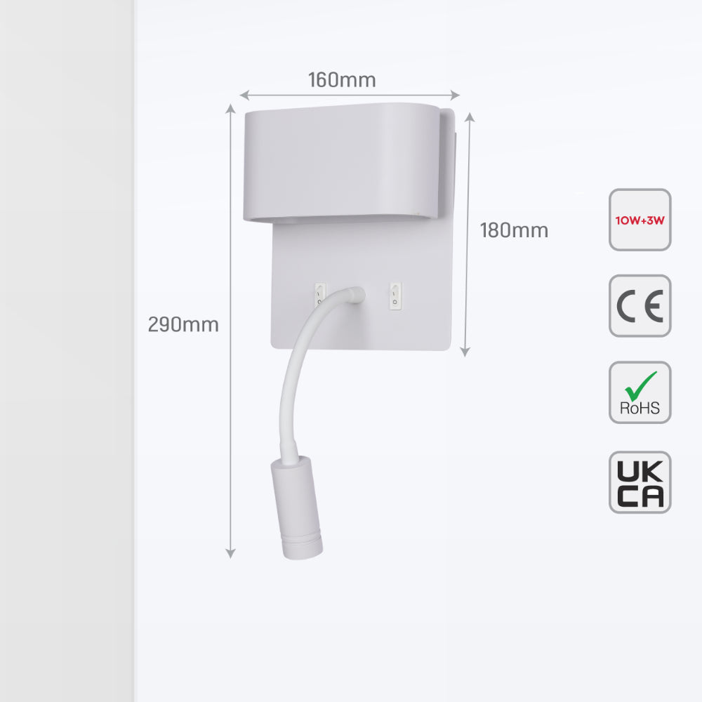 Бра Dual-Source LED настенный Sconce с Adjustable Goosen, 182-03430 13