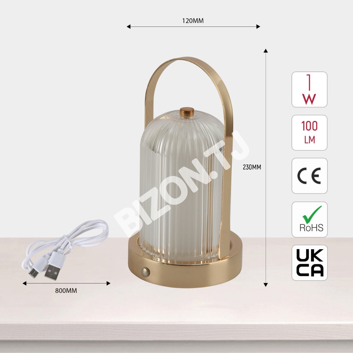 Светильник настольный LED Acrylic D120H230 хром, 130-03722 13