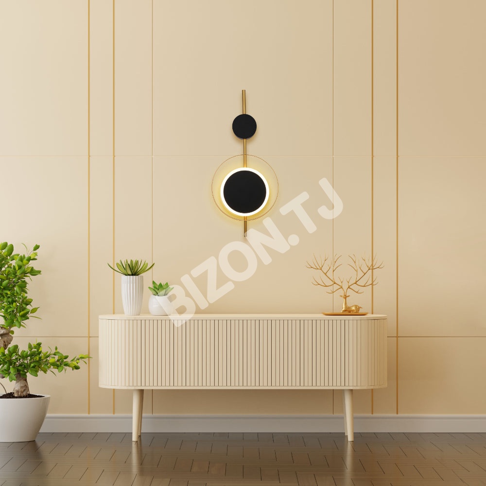 Designer Geometric черный Moon in золотой круглый Moder, 182-03442 2
