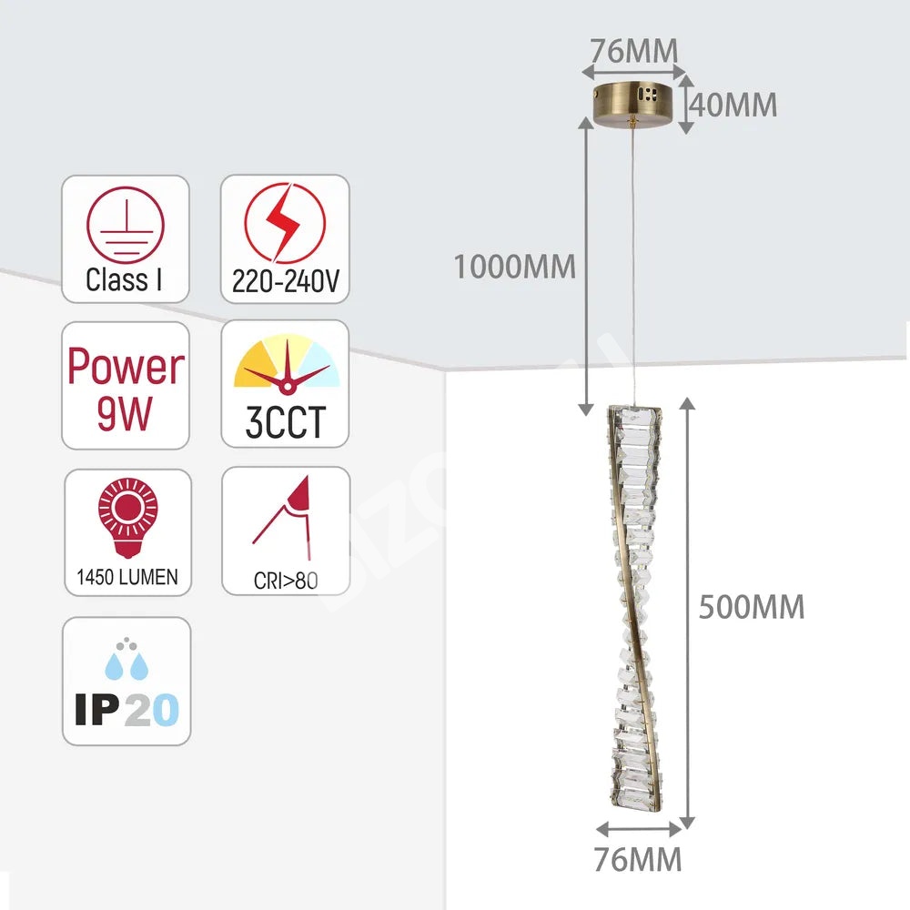 Люстра LED 7405 9 Вт золотой 3CCT, 159-18162 5