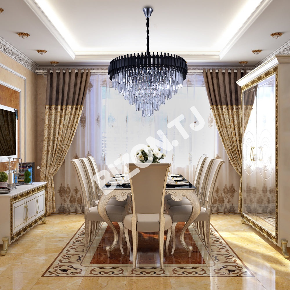 Люстра 1201 E27×12 золотой D800×300, 159-17904 31