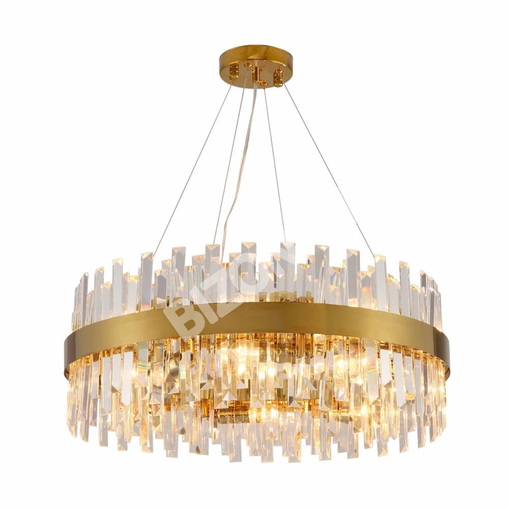 Светильник Coffin Crystal золотой металл Island Chandelier потолочный светильник L900 с 18xE14, 156-19562