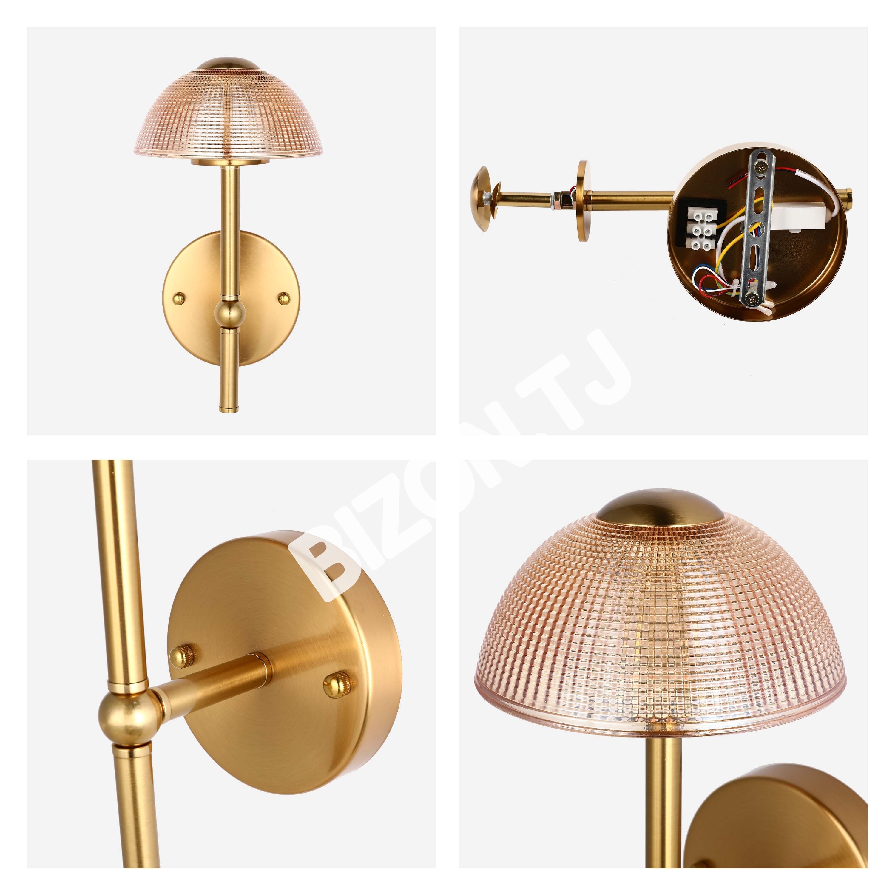 Бронзовый LED настенный светильник 6565-A Amber стекло 5 Вт 3CCT, 151-20118 6