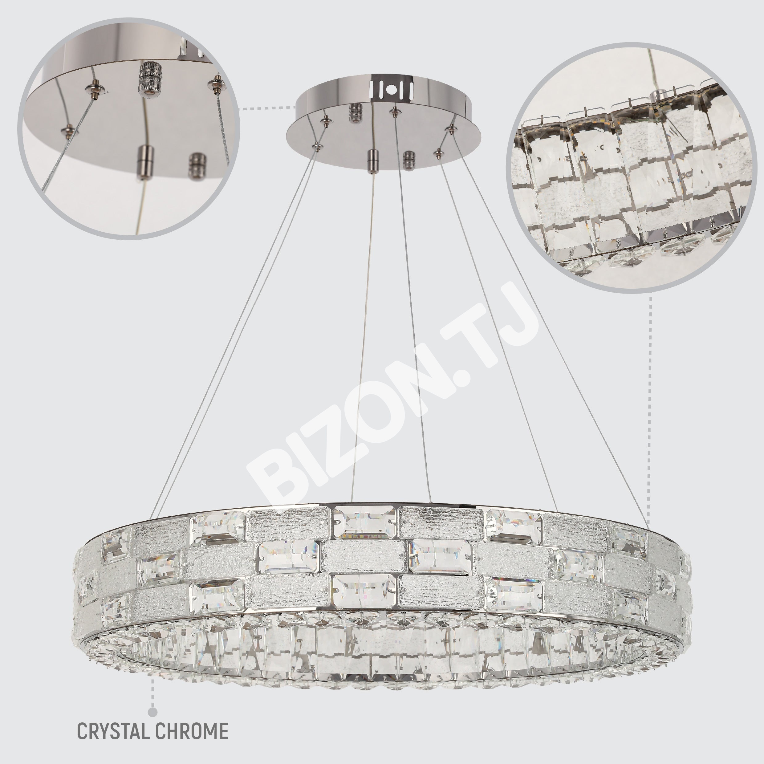Люстра Crystal хром CB701 D500мм 3 Colour (с ди, 159-18334 16