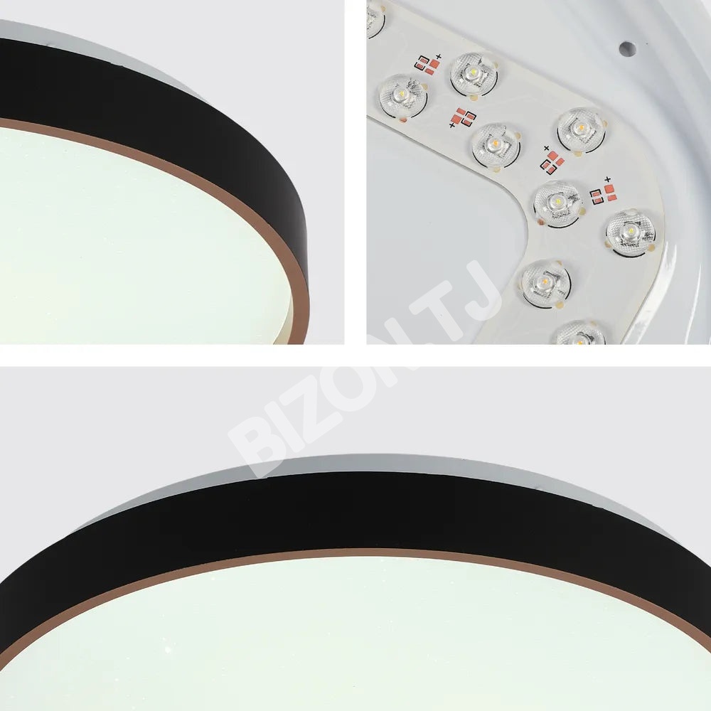 Светильник LED сверкающий потолоч Светильник BOVER 30Wx2 черный D400, 165-16016 7