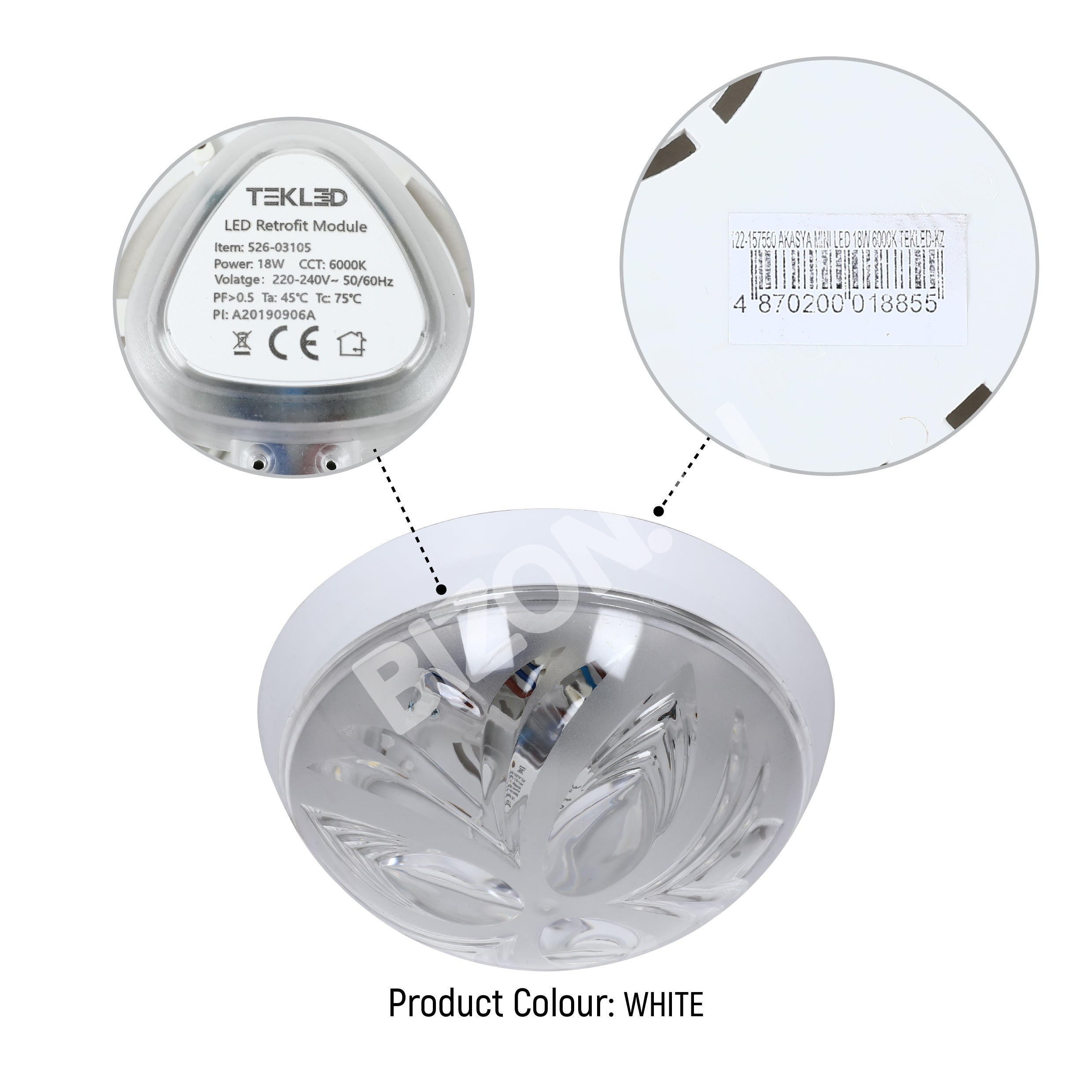 Светильник AKASYA MINI LED 18 Вт 6000 К 230 мм 48s, 122-157550 6