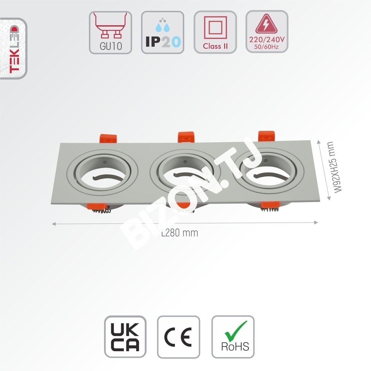 СветильникMR16 GRILLE GU5, 3×2 черный L180xW92xH2550, 165-03892 9
