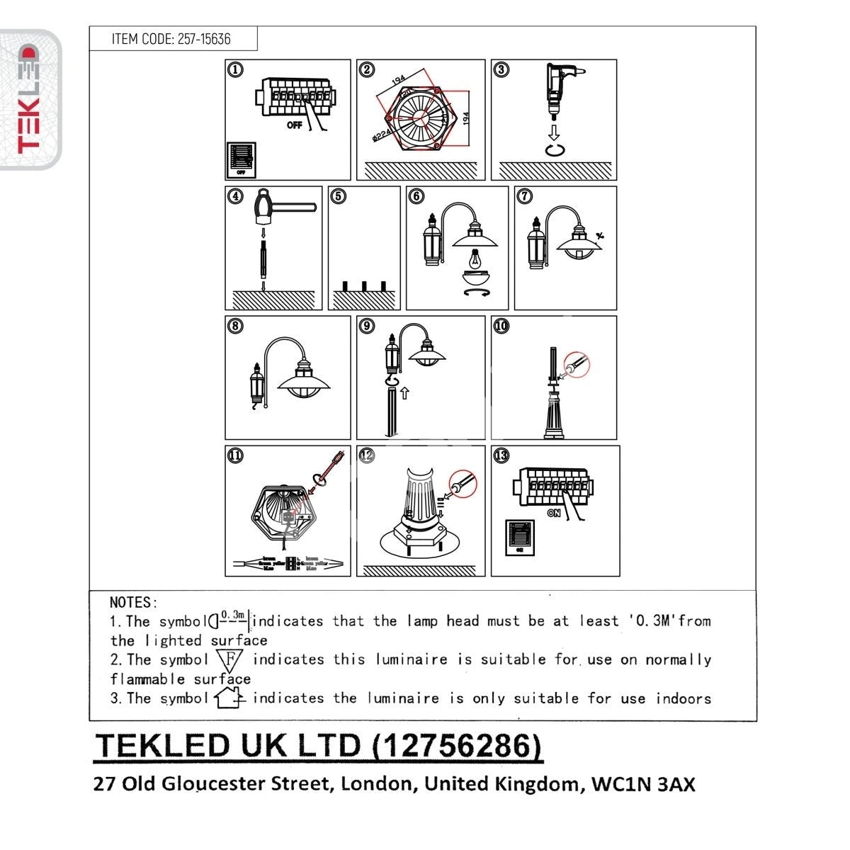 Светильник park. RH1779P-1 матовый черный E27 H-2, 45 м (TS), 257-15636 8